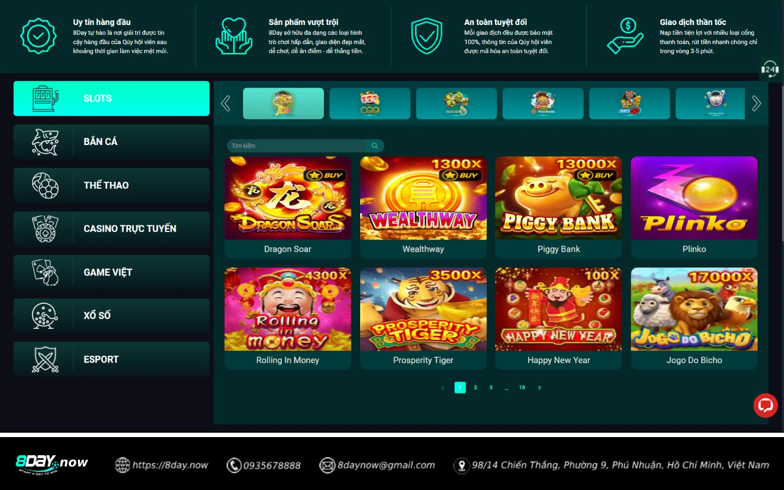 Hinh anh sanh game Slots 8DAY